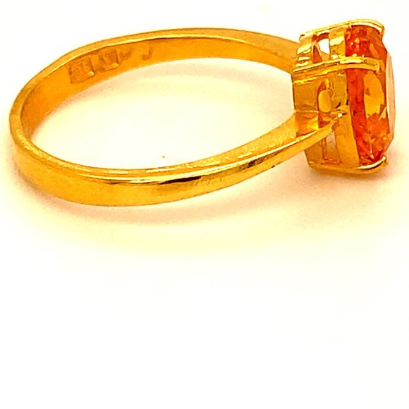 Mandarin Spessartine 2.30ct Solid 22K Gold Ring - Picture 3 of 6